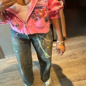 Acne men’s Multicolor Embellished Boot Cut Jeans